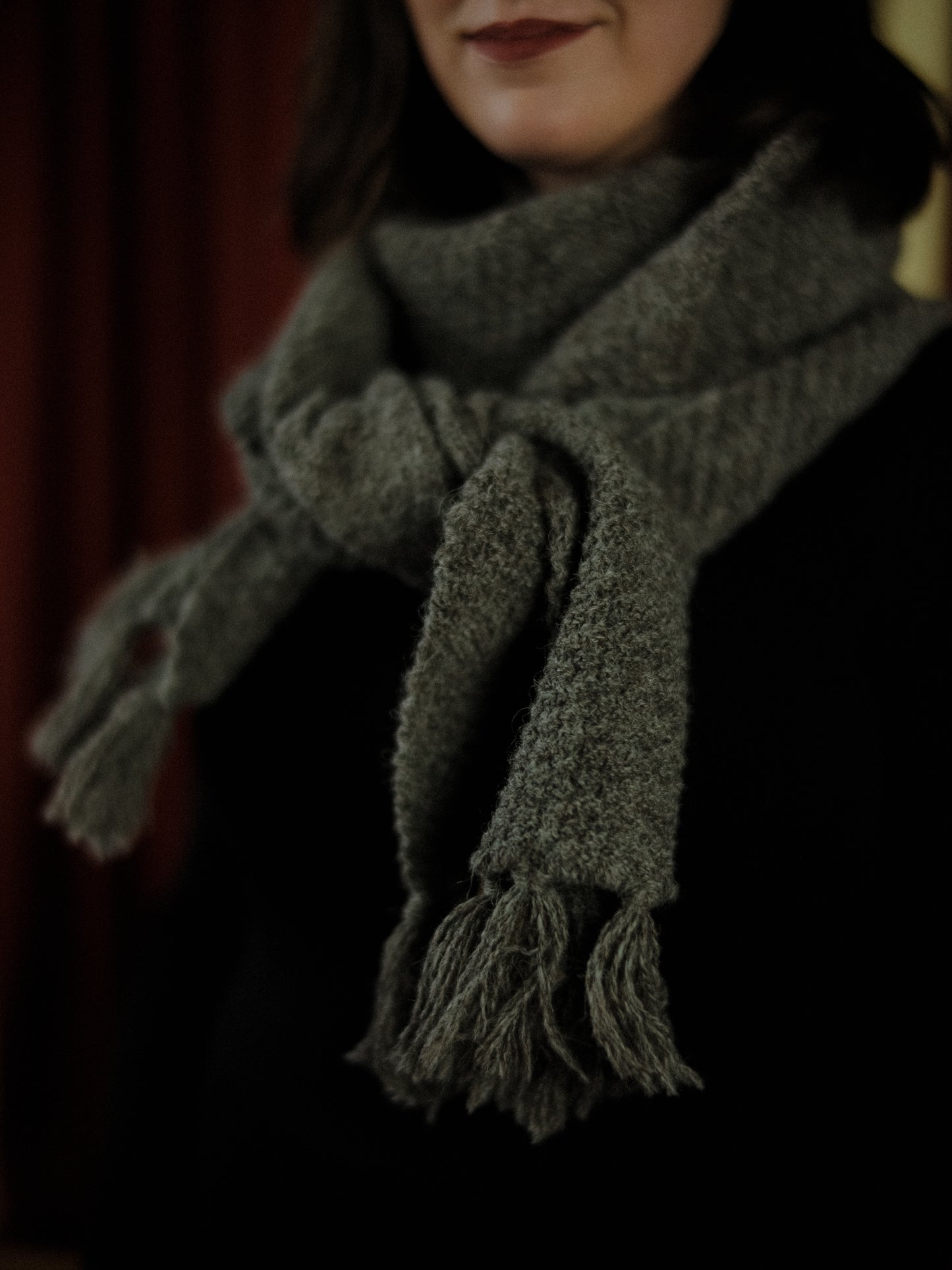 Halsduk i naturmaterial - ull halsduk