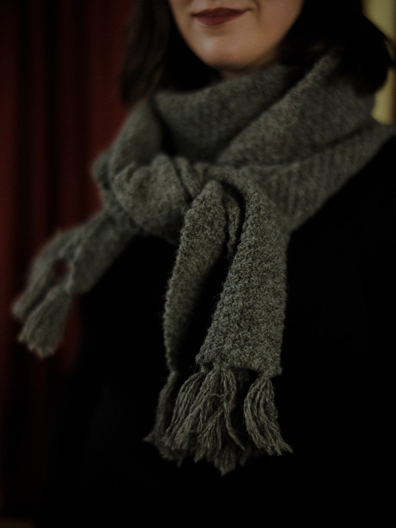 Halsduk i naturmaterial - ull halsduk